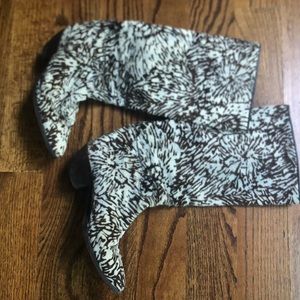 Maud Frizon Printed Hair on Leather Boots